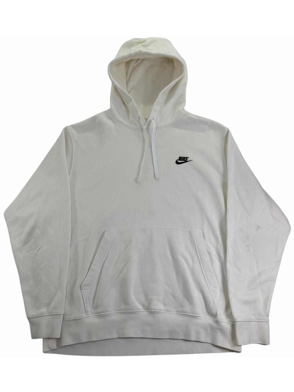 Nike Sportswear Club Fleece Pullover Hoodie Men's XL White Athletic Sweatshirt
